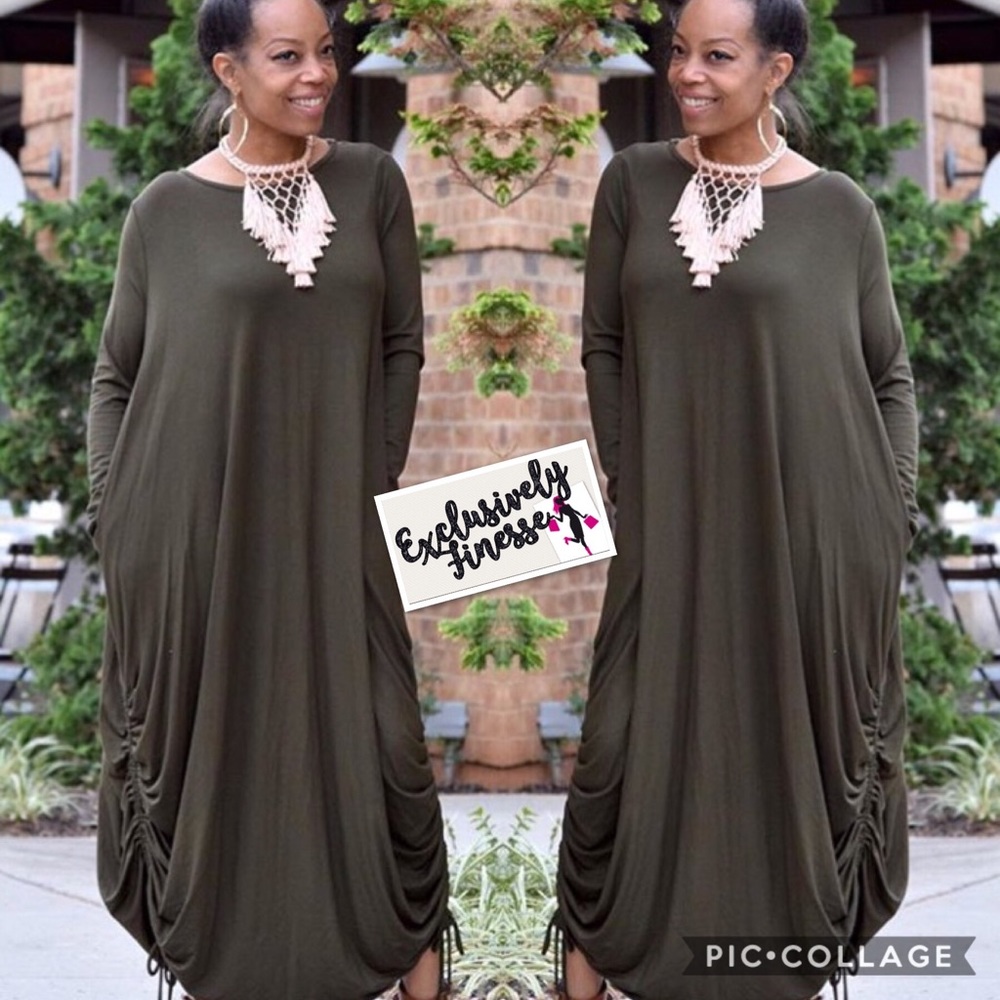 Diva Plus Olive Green Maxi Dress - Picture 3 of 3